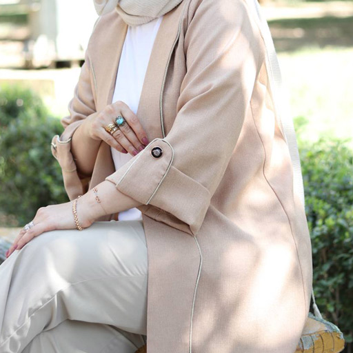 مانتو زنانه شانتون مغزی دوزی شده - Thumbnail 1